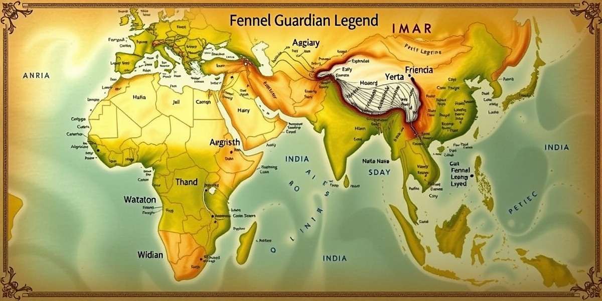 Fennel Guardian Legend - World Map Fennel Guardian Legend world map showing different regions of ancient India with medicinal plant locations marked