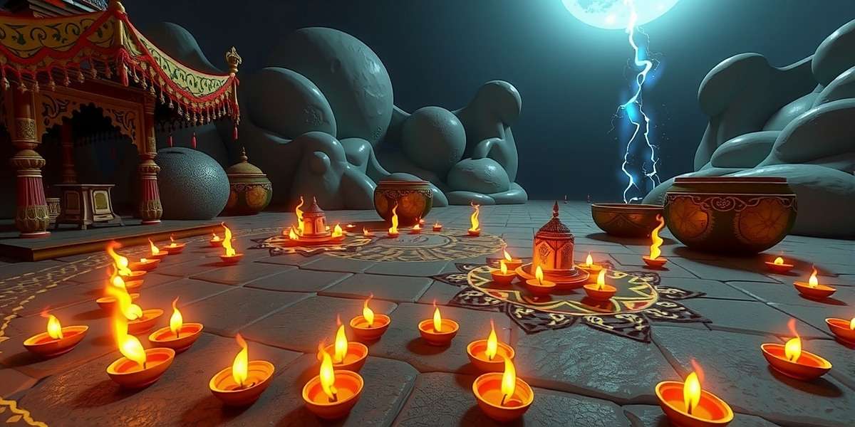 Fennel Guardian Legend - Diwali Event Fennel Guardian Legend Diwali celebration showing the game world decorated with diyas and rangoli patterns